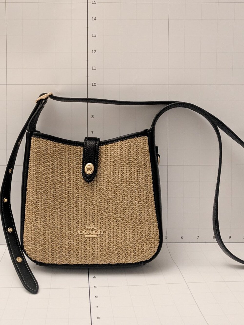 Coach Hadley Mini Crossbody Straw Toast Black CAL61 NWT - Picture 8 of 8